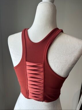 Athleta Rust Orange Cropped Racerback Sports Top